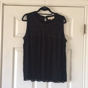 Dressy black sleeveless Loft blouse